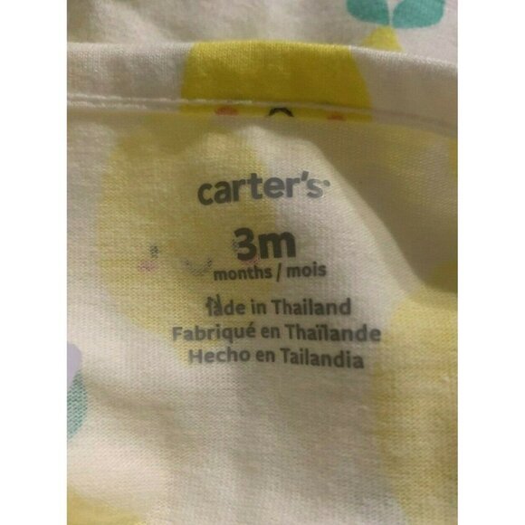 Carters Baby Girls Romper Size 3M Yellow White - Picture 9 of 12